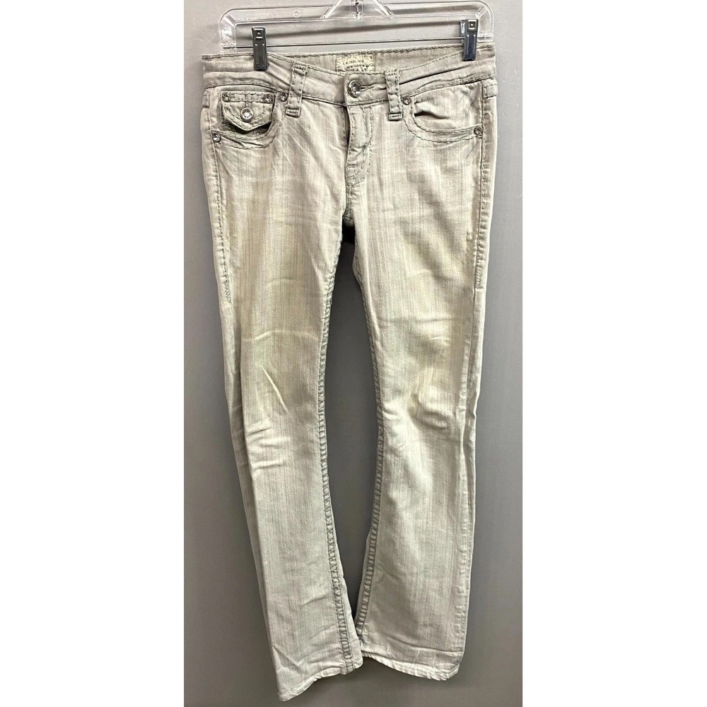 L.A. Idol USA Jeans Womens 7 Gray Denim Cotton Stretch Classic Fit Everyday Wear
